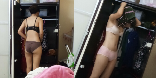 รูปโป๊ทางบ้าน แอบถ่ายสาวใหญ่ยืนแก้ผ้า ก้นสวย หีใหญ่
