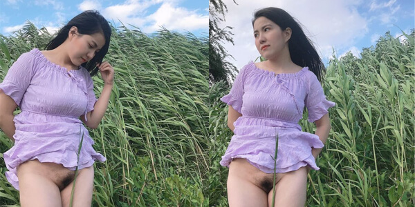 ภาพโป๊ สาวทางบ้านเปิดหีโชว์ในพงหญ้า เปิดหีโชว์ ดูรูปหีทางบ้านฟรี