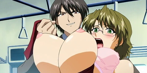 การ์ตูนโดจินดูฟรี Manin Densha EP.02 พี่สาวนมโตล่อควยอย่างเสียว