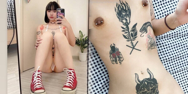 รูปโป๊ทางบ้าน ไอดอลสาวสักลายโชว์หีใหญ่ สาวไทยหีใหญ่ หีใหญ่มาก