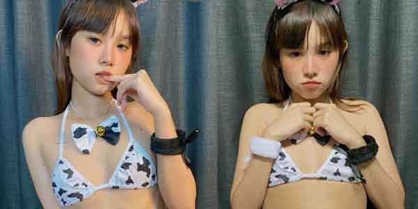 รูปหีผู้หญิง น้องกระต่ายใส่ชุดวัวยั่วเย็ด โพสท่าสุดยั่วอวดกลีบหีอูมสวยมาก