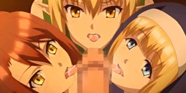 การ์ตูนสี้กัน เย็ดสาวทั้งสามที่ต่างโลก ผลัดกันตอกสดเอากับสาวนมใหญ่ ๆ